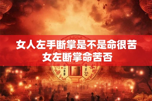 女人左手断掌是不是命很苦 女左断掌命苦否