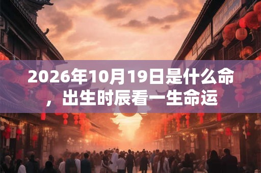 2026年10月19日是什么命，出生时辰看一生命运