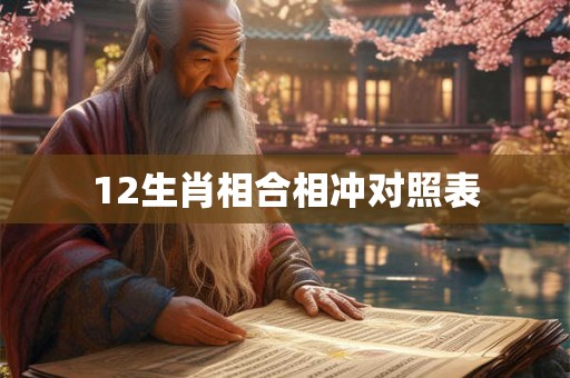 12生肖相合相冲对照表 12生肖相合相冲对照表