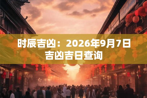时辰吉凶：2026年9月7日吉凶吉日查询
