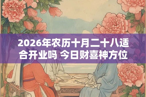 2026年农历十月二十八适合开业吗 今日财喜神方位