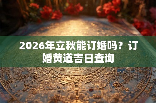 2026年立秋能订婚吗？订婚黄道吉日查询