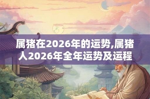 属猪在2026年的运势,属猪人2026年全年运势及运程