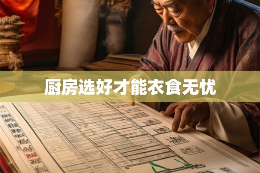 厨房选好才能衣食无忧