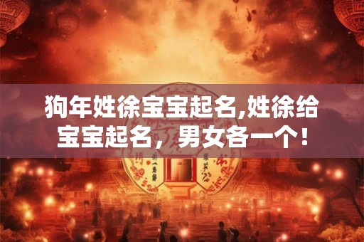 狗年姓徐宝宝起名,姓徐给宝宝起名,男女各一个! 狗年姓徐宝宝起名,姓徐给宝宝起名,男女各一个!