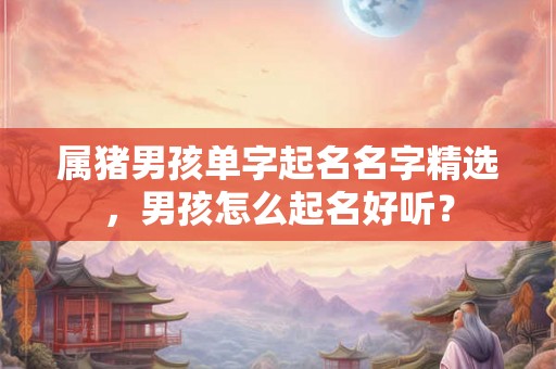 属猪男孩单字起名名字精选，男孩怎么起名好听？