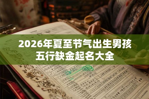 2026年夏至节气出生男孩五行缺金起名大全
