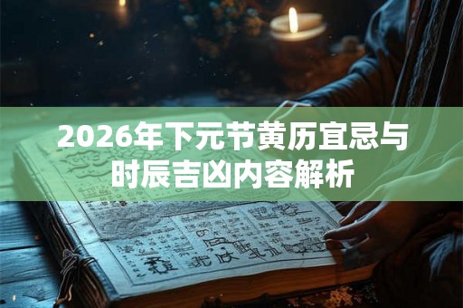 2026年下元节黄历宜忌与时辰吉凶内容解析
