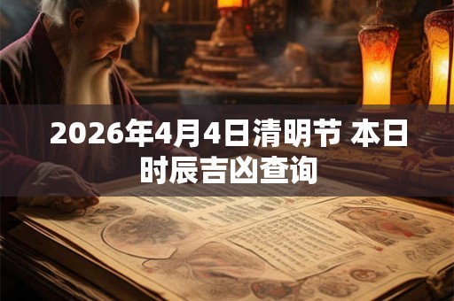 2026年4月4日清明节 本日时辰吉凶查询