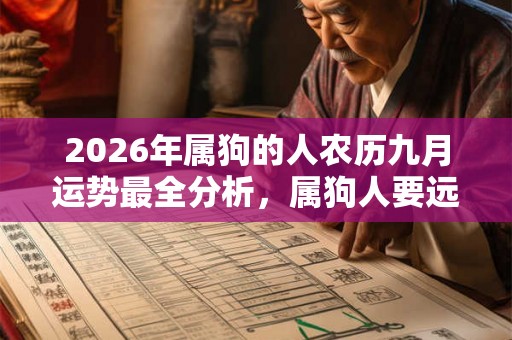 2026年属狗的人农历九月运势最全分析，属狗人要远离哪些生肖？