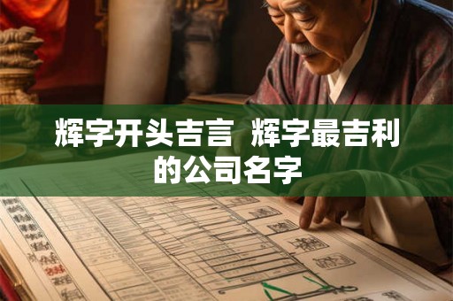 辉字开头吉言  辉字最吉利的公司名字