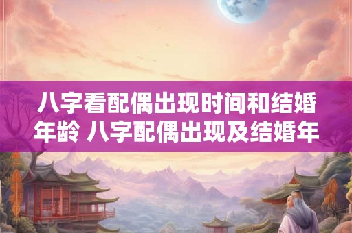 八字看配偶出现时间和结婚年龄 八字配偶出现及结婚年龄