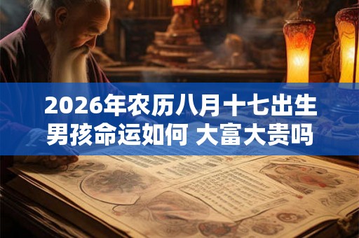2026年农历八月十七出生男孩命运如何 大富大贵吗