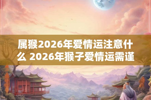 属猴2026年爱情运注意什么 2026年猴子爱情运需谨慎