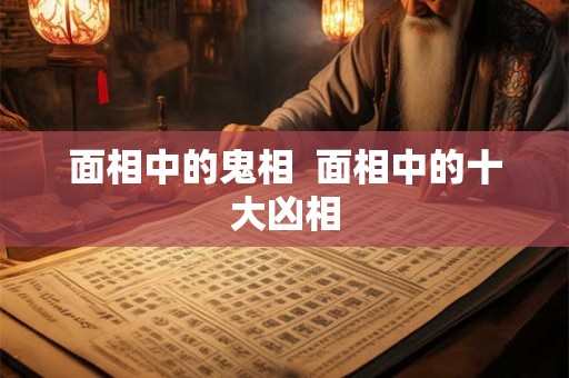 面相中的鬼相  面相中的十大凶相