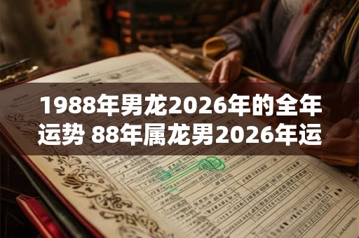 1988年男龙2026年的全年运势 88年属龙男2026年运气详解