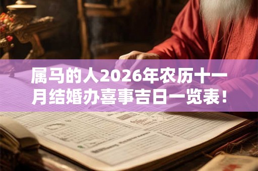 属马的人2026年农历十一月结婚办喜事吉日一览表！