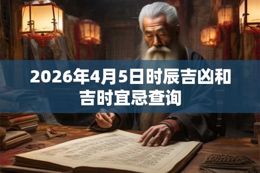 2026年4月5日时辰吉凶和吉时宜忌查询