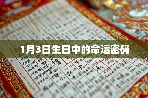 1月3日生日中的命运密码