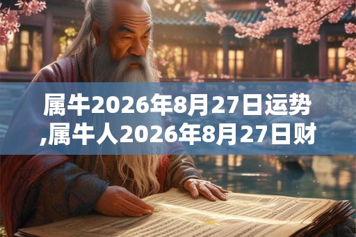 属牛2026年8月27日运势,属牛人2026年8月27日财运,生肖牛2026年8月27日运势