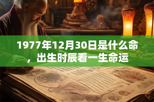 1977年12月30日是什么命，出生时辰看一生命运