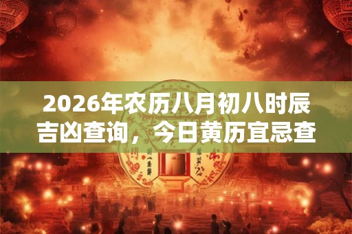 2026年农历八月初八时辰吉凶查询，今日黄历宜忌查询