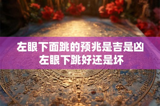 左眼下面跳的预兆是吉是凶 左眼下跳好还是坏