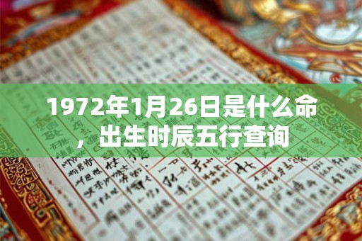 1972年1月26日是什么命，出生时辰五行查询