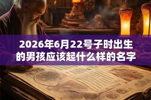2026年6月22号子时出生的男孩应该起什么样的名字