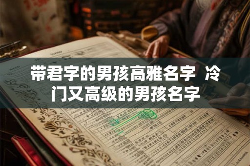 带君字的男孩高雅名字  冷门又高级的男孩名字