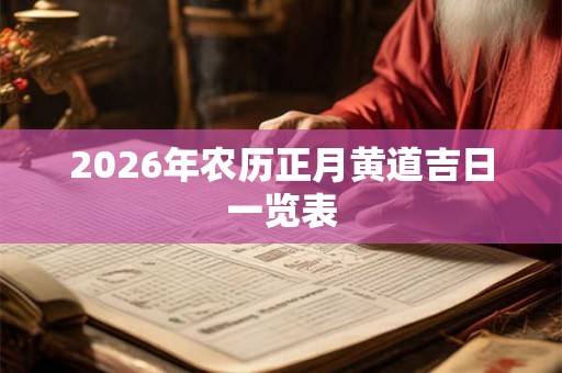 2026年农历正月黄道吉日一览表