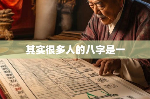 其实很多人的八字是一