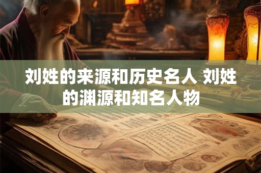 刘姓的来源和历史名人 刘姓的渊源和知名人物