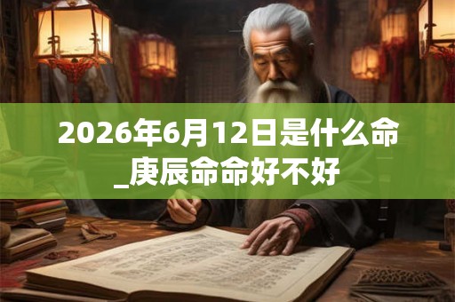 2026年6月12日是什么命_庚辰命命好不好