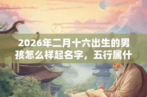 2026年二月十六出生的男孩怎么样起名字，五行属什么
