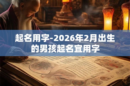 起名用字-2026年2月出生的男孩起名宜用字