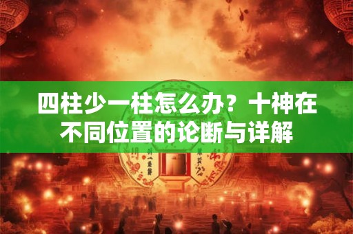 四柱少一柱怎么办？十神在不同位置的论断与详解