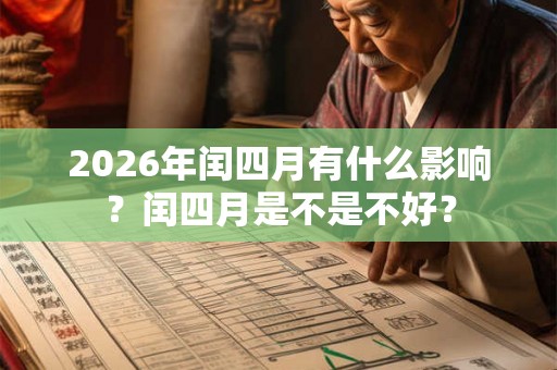 2026年闰四月有什么影响？闰四月是不是不好？