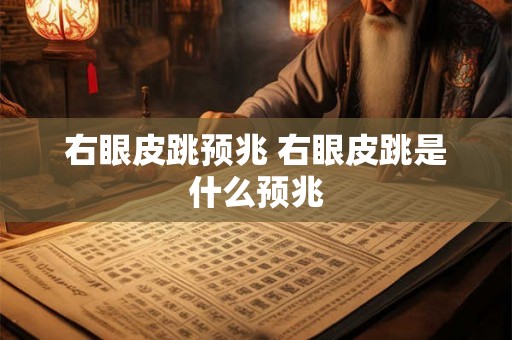 右眼皮跳预兆 右眼皮跳是什么预兆