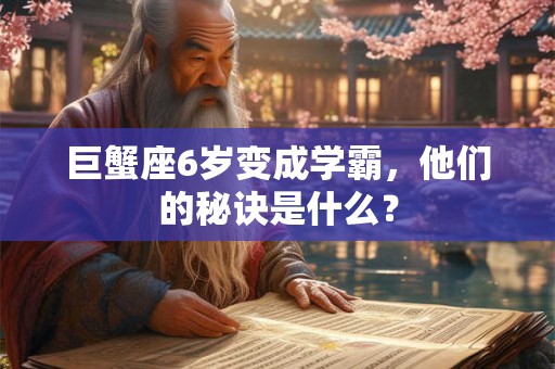 巨蟹座6岁变成学霸，他们的秘诀是什么？