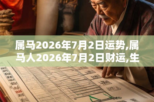 属马2026年7月2日运势,属马人2026年7月2日财运,生肖马2026年7月2日运势
