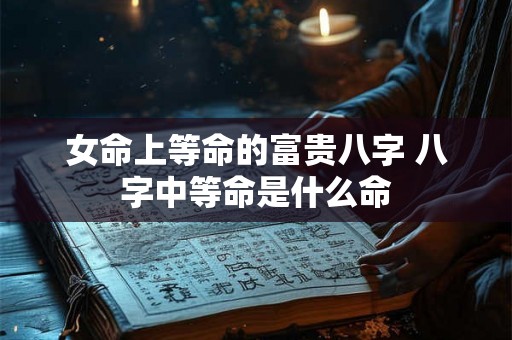 女命上等命的富贵八字 八字中等命是什么命