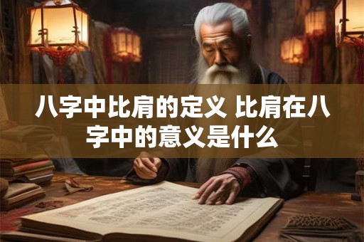 八字中比肩的定义 比肩在八字中的意义是什么
