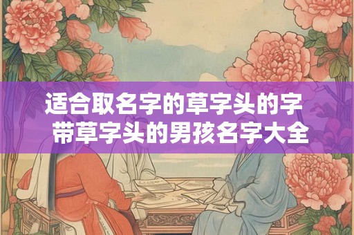 适合取名字的草字头的字  带草字头的男孩名字大全
