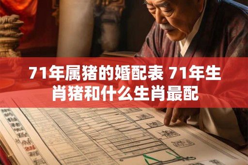 71年属猪的婚配表 71年生肖猪和什么生肖最配