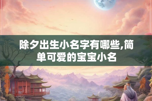除夕出生小名字有哪些,简单可爱的宝宝小名
