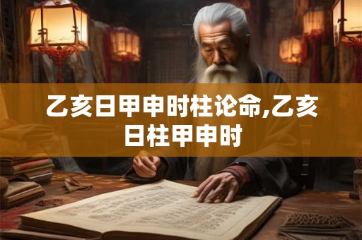 乙亥日甲申时柱论命,乙亥日柱甲申时 乙亥日甲申时柱论命,乙亥日柱甲申时