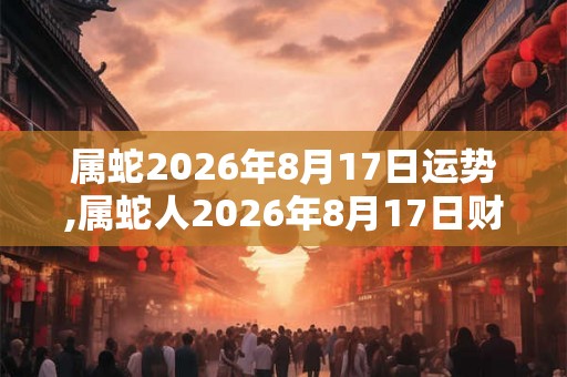 属蛇2026年8月17日运势,属蛇人2026年8月17日财运,生肖蛇2026年8月17日运势 属蛇2026年8月17日运势,属蛇人2026年8月17日财运,生肖蛇2026年8月17日运势