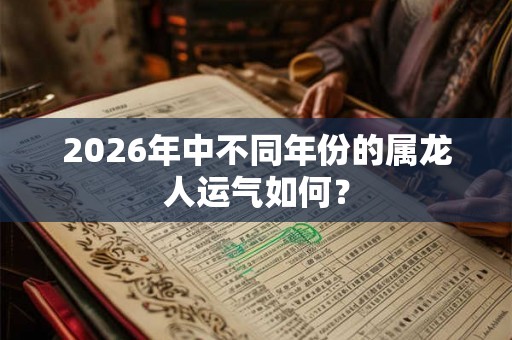 2026年中不同年份的属龙人运气如何？