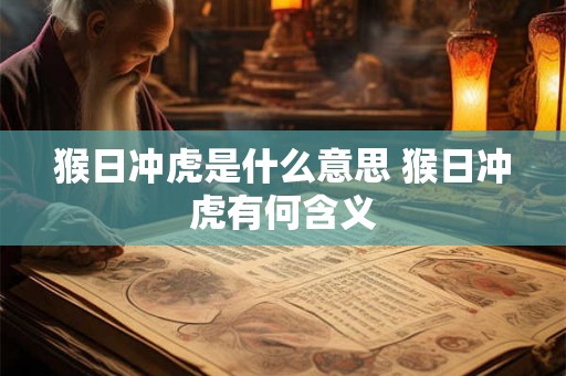 猴日冲虎是什么意思 猴日冲虎有何含义 猴日冲虎是什么意思 猴日冲虎有何含义